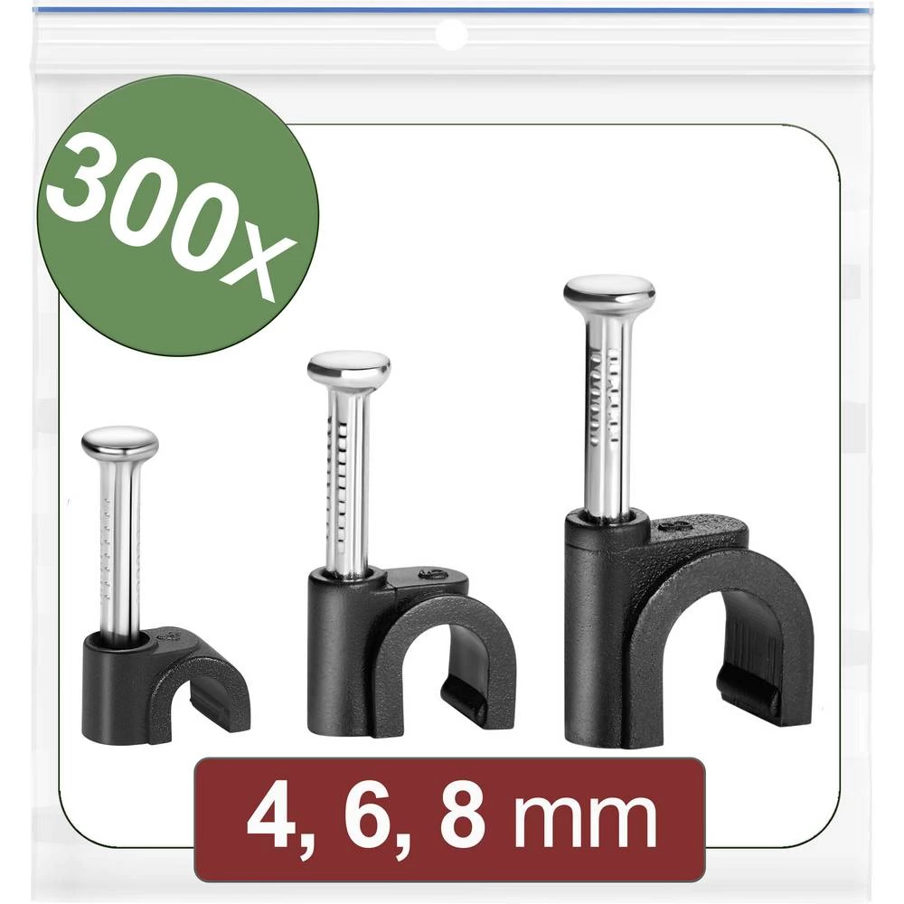 Quadrios 24CA435 kabelske obujmice  24CA435 Snop Ø, područje 2 do 8 mm   crna 300 St. slika