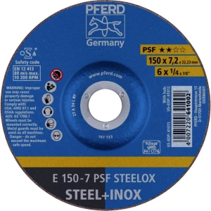 PFERD 62015640 E 150-7 PSF STEELOX ploča za grubu obradu s glavom  150 mm 22.23 mm 10 St. slika