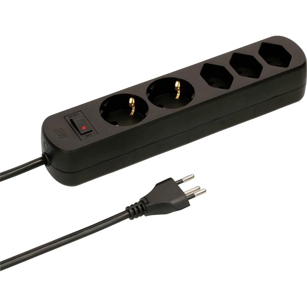 Max Hauri 160279 razdjelna letva s prekidačem 1 komad crna ch utikač 1 St. slika