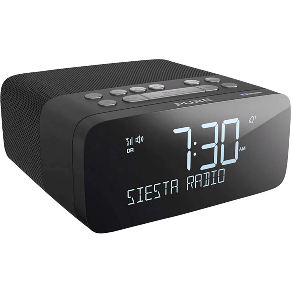 UKW Radio budilica Pure Siesta Rise S Bluetooth, UKW, USB Funkcija punjenja baterije Crna slika