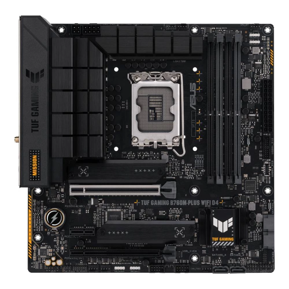 ASUS TUF GAMING B760M-PLUS WIFI D4, Intel, LGA 1700, Intel® Celeron®, Intel® Core™ i3, Intel® Core™ i5, Intel® Core™ i7, Intel® Core™ i9,..., LGA 1700, DDR4 SDRAM, 128 GB Asus TUF GAMING B760M-PLUS... slika