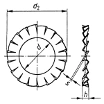Krunska podloška TOOLCRAFT 194756, unutarnji promjer: 6.4mm, M6, DIN 6798, opruž