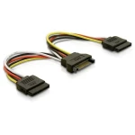 DeLOCK Kabel za napajanje SATA 15pin> 2x SATA HDD – ravno 0,15 m Delock struja priključni kabel 0.15 m višebojna