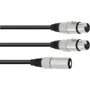 Omnitronic 30225211 XLR adapter cable [1x XLR utikač 3-polni - 2x XLR utičnica 3-polna] 3.00 m crna slika