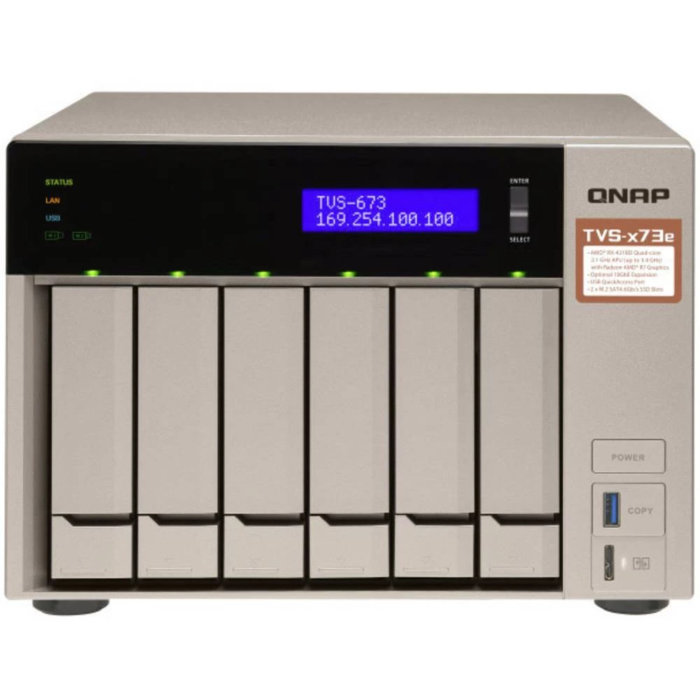 NAS-Server kućište QNAP TVS-673E-8G 6 Bay 2x utor M.2 slika