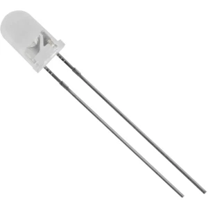 Ožičana LED dioda, bijela, okrugla 5 mm 5000 mcd 15 ° 20 mA 3.2 V HuiYuan 5034W2C-BSC-A slika