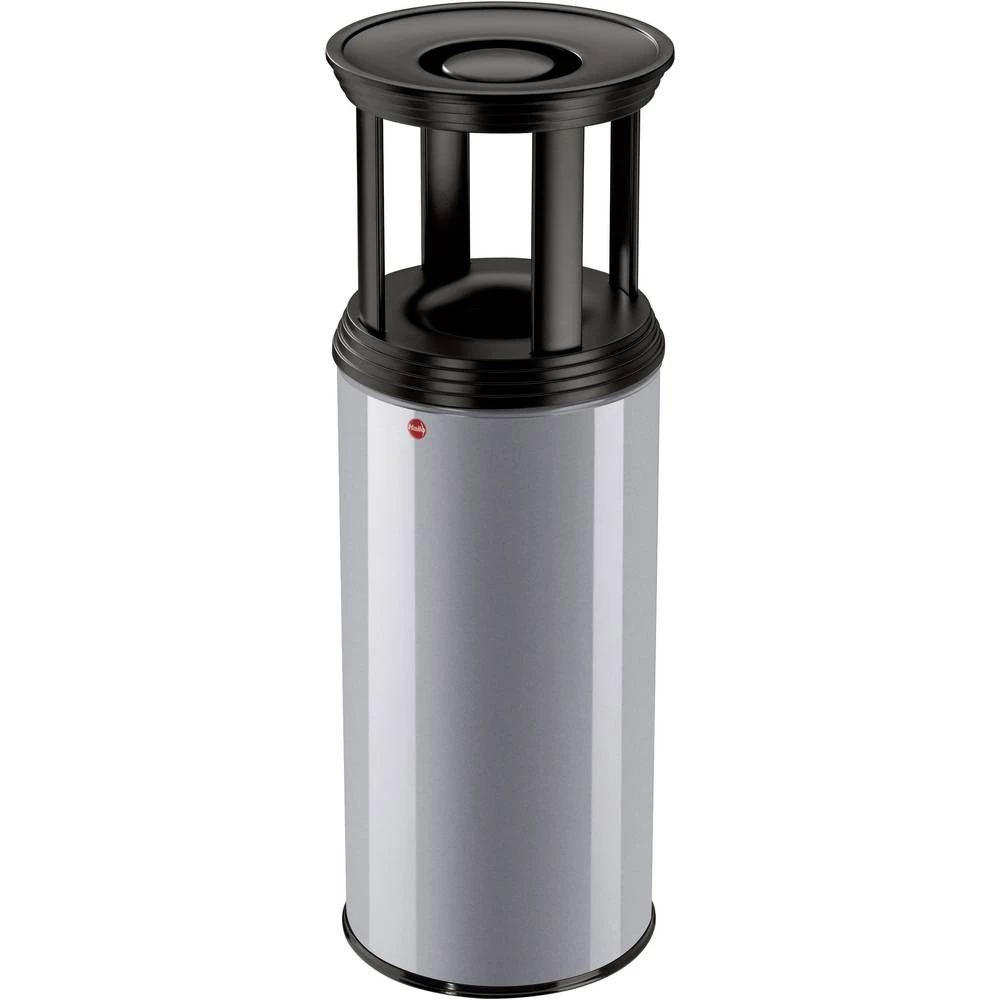 Koš za papir 50 l Hailo ProfiLine Combi plus XL srebrne, crne boje, uklj. pepeljara, konstrukcija poklopca za gašenje plamena 1 slika