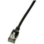 LogiLink CQ9013S RJ45 mrežni kabel, Patch kabel CAT 6a U/FTP 0.30 m crna iznimno tanak, vatrostalan, fleksibilan, zaštić