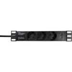 10 " Višestruka utičnica za mrežni ormar LogiLink PDU3B01 Aluminijski profil Srebrna, Crna