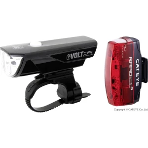 Komplet svjetla za bicikl Cateye GVOLT25 + RAPID MICRO G LED pogon na punjivu bateriju Crna, Crvena slika