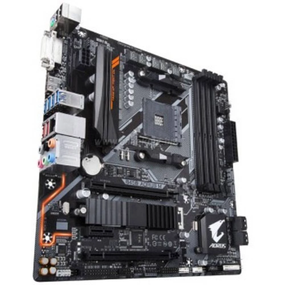 Matična ploča Gigabyte B450 AORUS M AMD Baza AMD AM4 Faktor oblika Micro-ATX Set čipova matične ploče AMD&reg; B450 slika