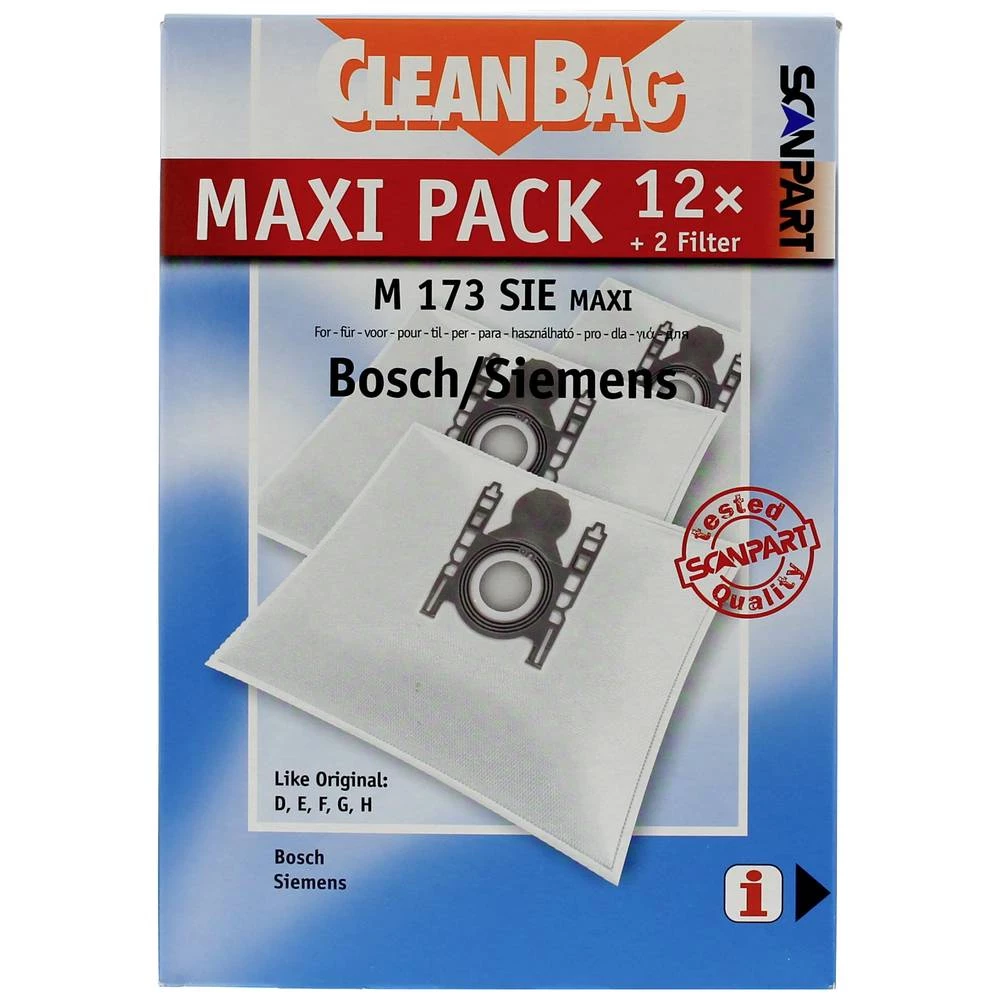 ScanPart Maxipack kompatibel mit Bosch/Siemens Typ D,E,F,G,H 2687438173 vrećica za usisivače slika