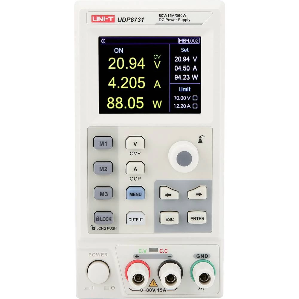 Uni-T UDP6731 laboratorijsko napajanje, podesivo 0 - 80 V 0 mA - 15 A 360 W slika
