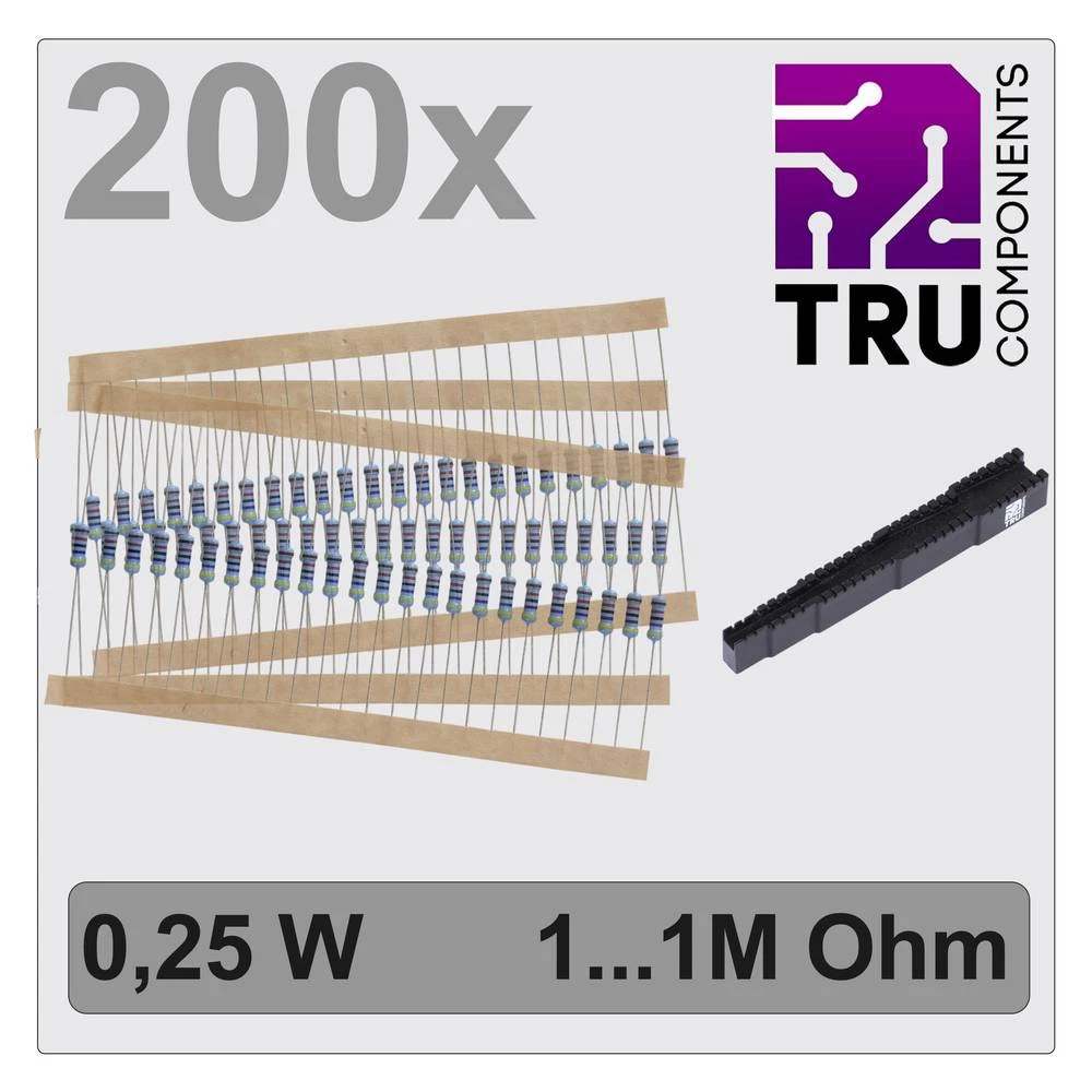 TRU COMPONENTS TC-12888448 T22P035 komplet metalnoslojnih otpora  aksijalno ožičen  0.25 W 1 % 200 St. slika