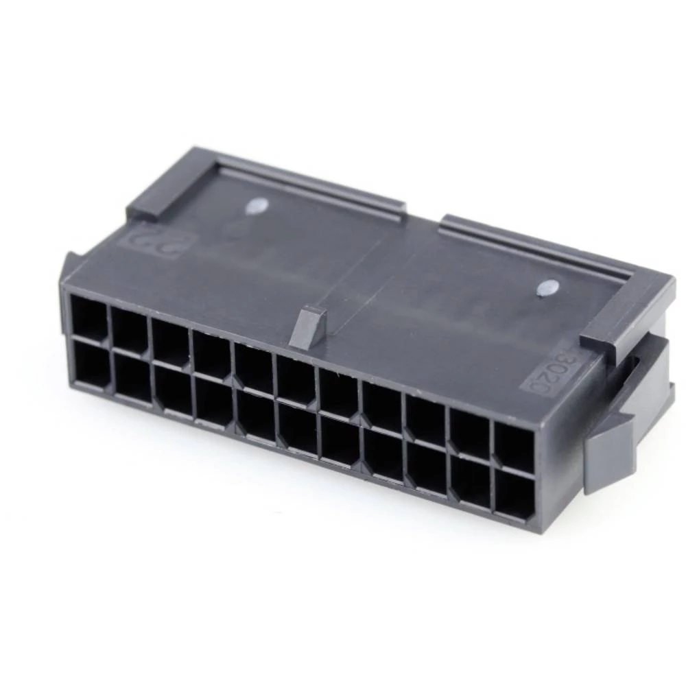 Molex 430202200 Micro-Fit 3.0 Plug Housing, Dual Row, 22 Circuits, UL 94V-0, Panel Mount Ears, Low-Halogen, Black slika