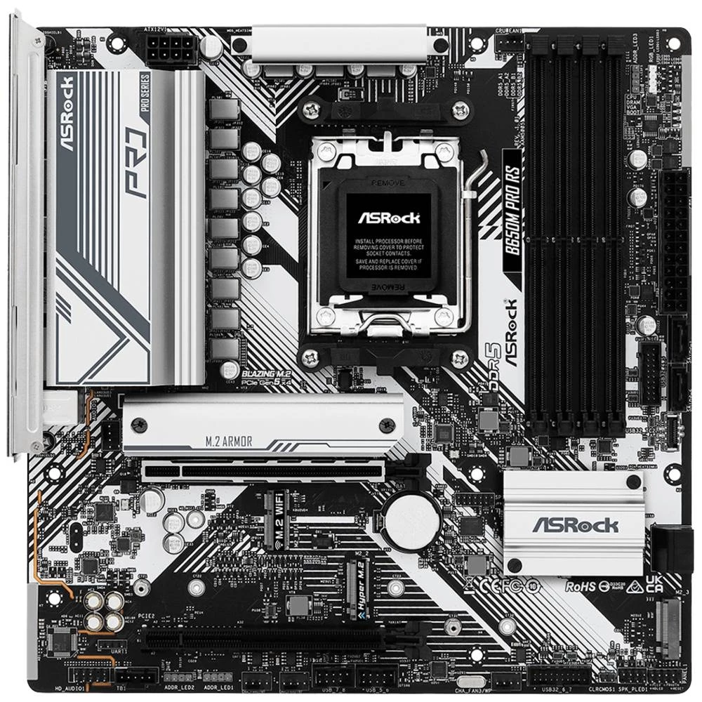 ASRock B650M Pro RS matična ploča Baza #####AMD AM5 Faktor oblika (detalji) Micro-ATX Set čipova matične ploče AMD® B650 slika