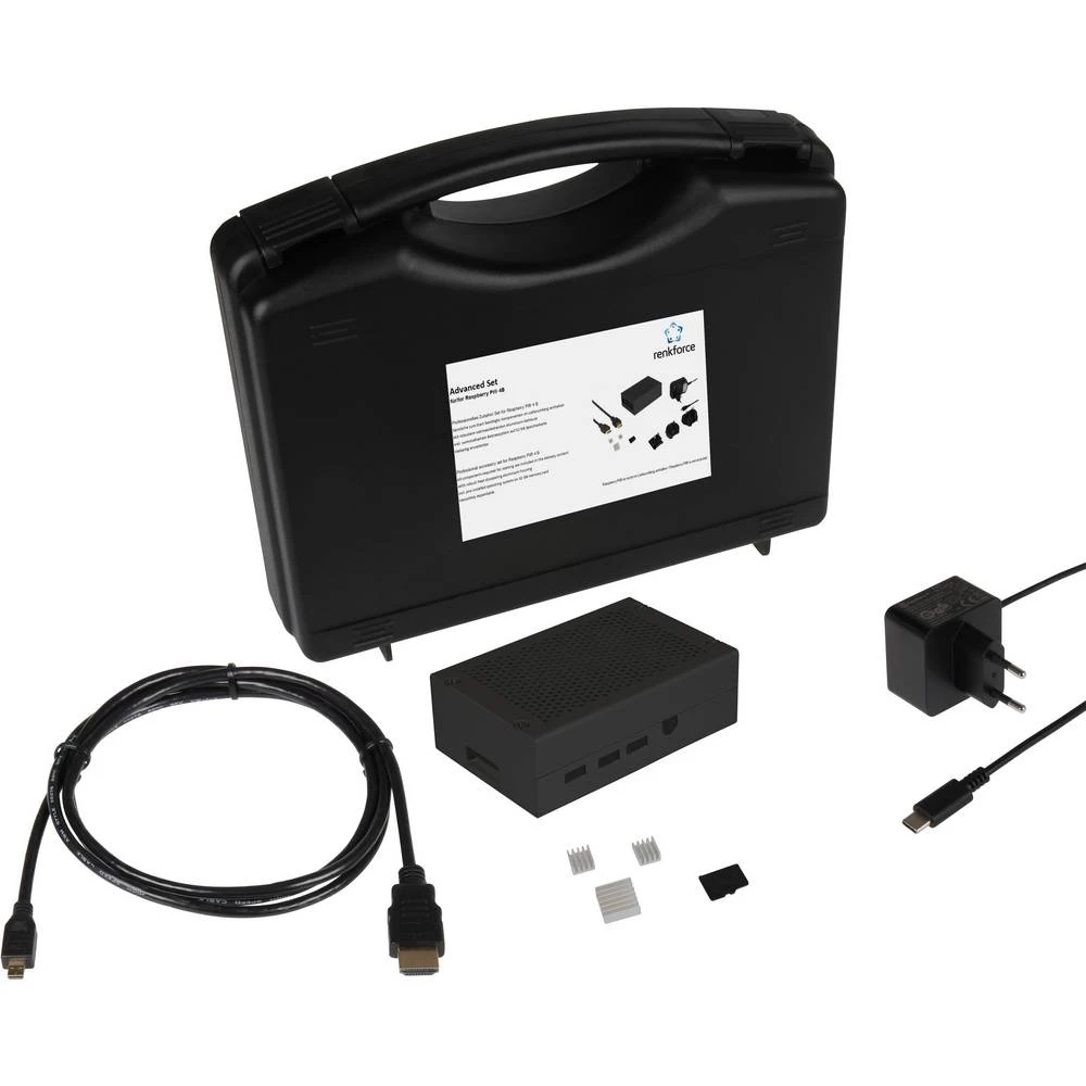 Renkforce Advanced Set f. Raspberry Pi® 2 B, 3 B, 3 B + uklj. kućište, uklj. napajanje, uklj. HDMI kabel , uklj. noo slika