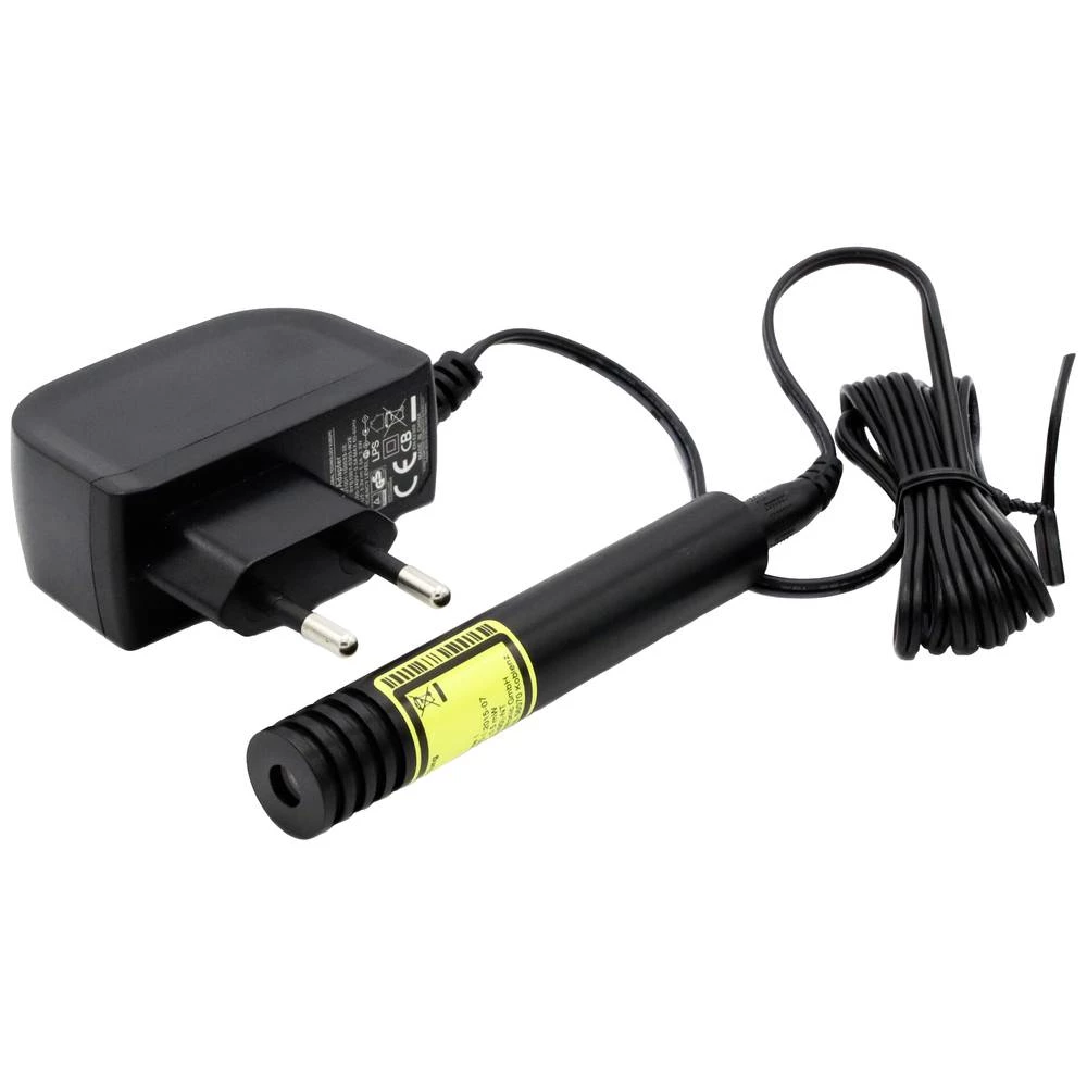 Točkasti laser, zeleni, 532nm, 5mW, klasa lasera 3R, kolimirani fokus, 3V DC, 16x90mm, uklj. napajanje Laserfuchs točkasti laser slika