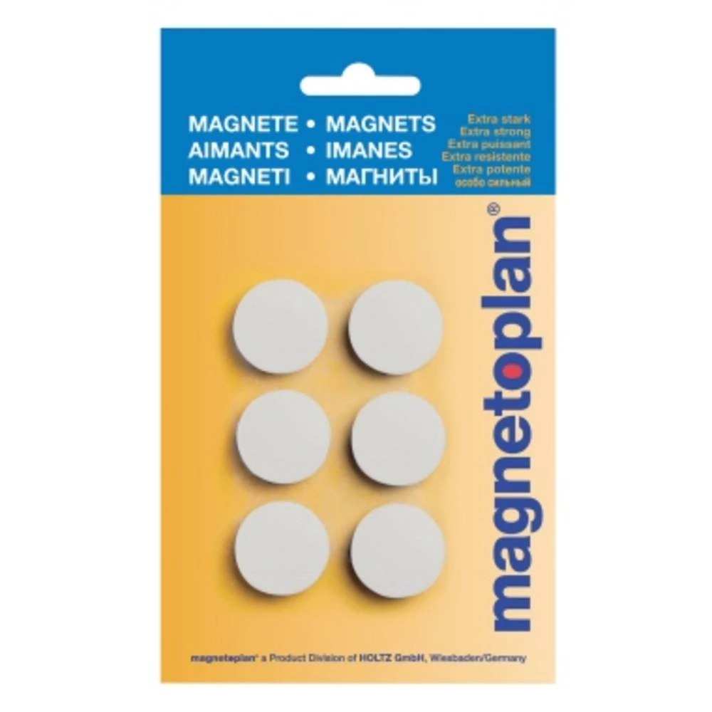 Magnetoplan Magnet Discofix Hobby (&Oslash; x V) 25 mm x 8 mm Okrugli Bijela 6 ST 16645600 slika
