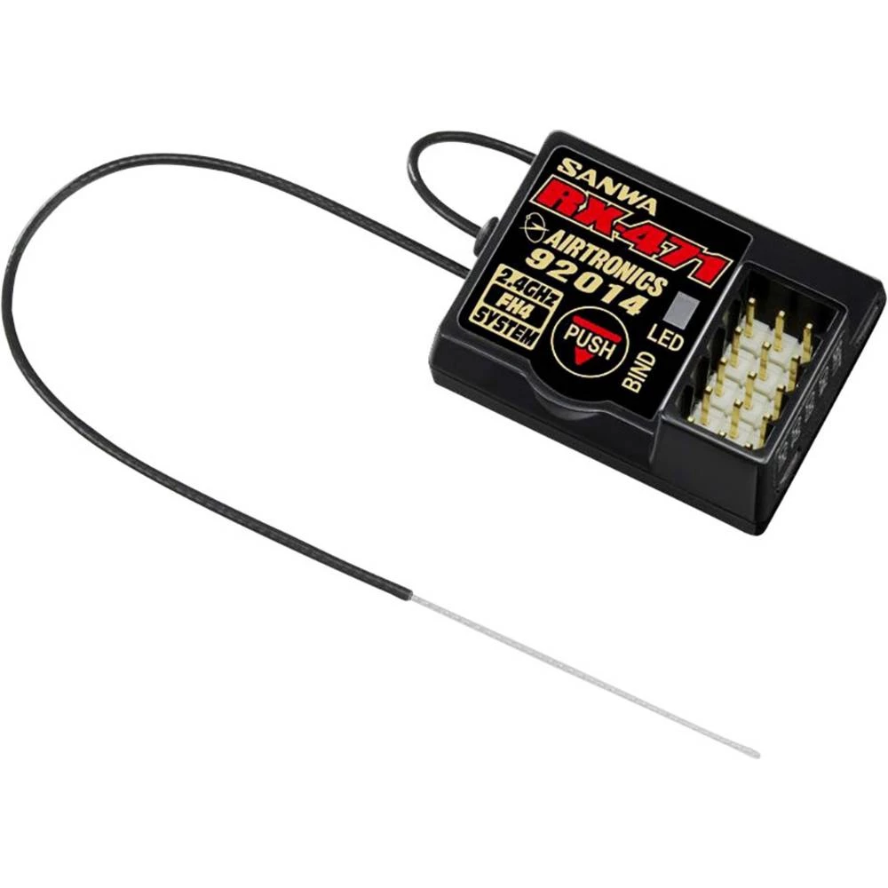 4-kanalni prijemnik SANWA RX-471 Dual ID 2,4 GHz Sustav utičnica JR slika