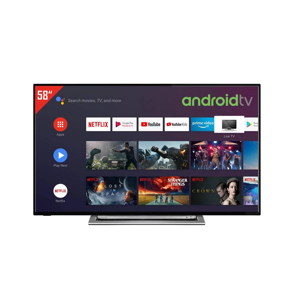 Toshiba 58UA3A63DG LED-TV 146 cm 58 palac Energetska učinkovitost 2021 E (A - G) DVB-T2, dvb-c, dvb-s, UHD, Smart TV, WLAN, ci+ crna, srebrna slika