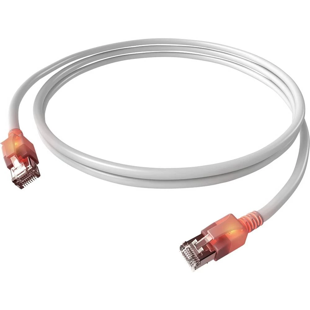 Easylan CS1OWADAD0010 RJ45 mrežni kabel, Patch kabel CAT 6a S/FTP 1 m bijela dvostruko zaštićen, bez halogena, vatrostal slika