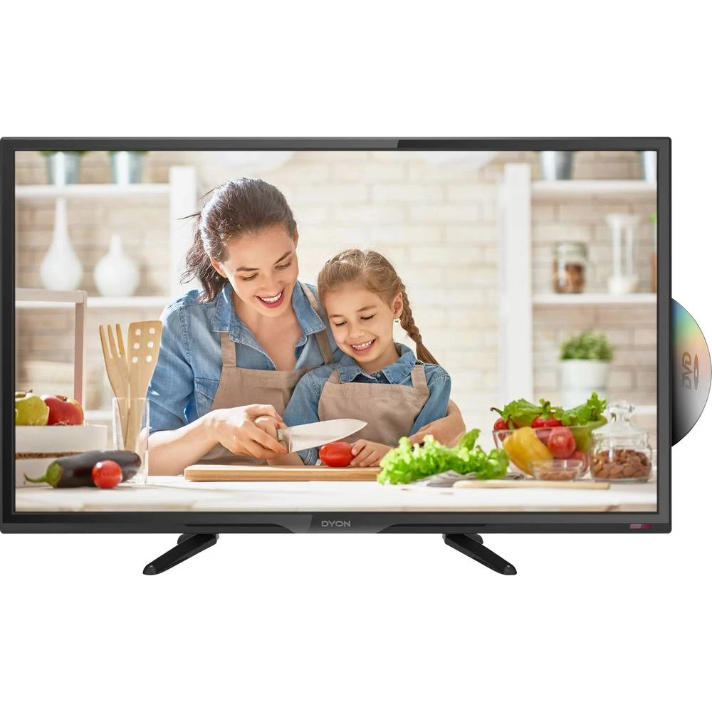 Dyon Sigma 24 DVD LED televizor 60 cm 23.6 " ATT.CALC.EEK A+ (A++ - E) DVB-T2, DVB-C, DVB-S, HD ready, DVD-Player, CI+ Crna slika