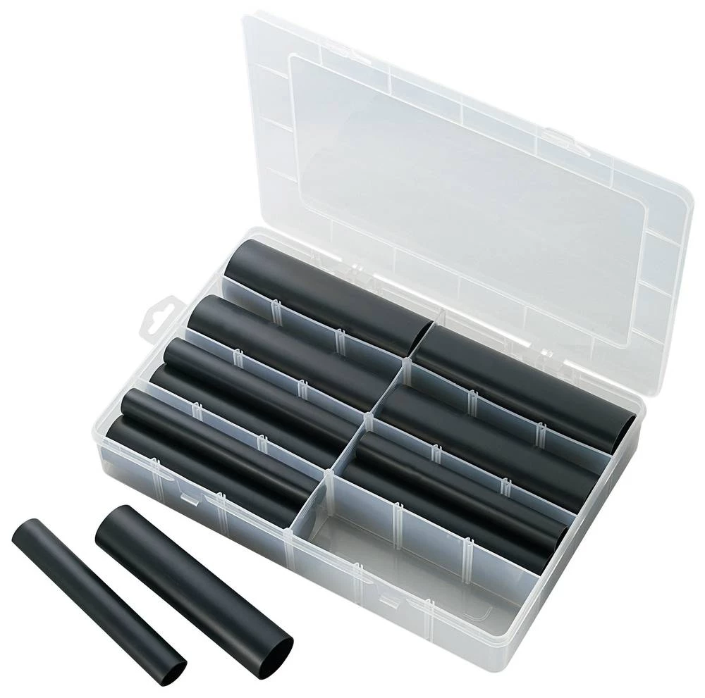 TRU COMPONENTS 1566431 Asortiman skupljajućih cijevi Crna Stopa skupljanja:6:1 1 Set slika