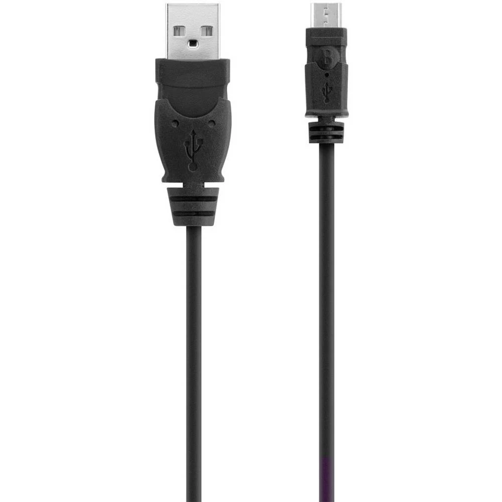Belkin USB 2.0 Priključni kabel [1x Muški konektor USB 2.0 tipa A - 1x Muški konektor USB 2.0 tipa Micro B] 0.9 m Crna pozlaćeni slika
