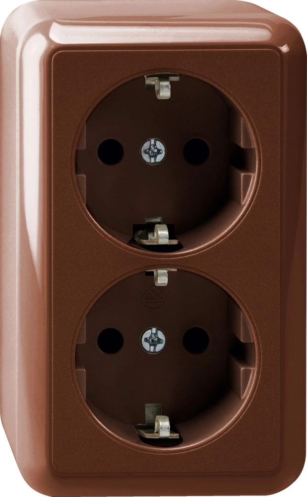 Ugradbena utičnica Dječja zaštita IP20 Smeđa boja Merten MEG2421-8717 slika