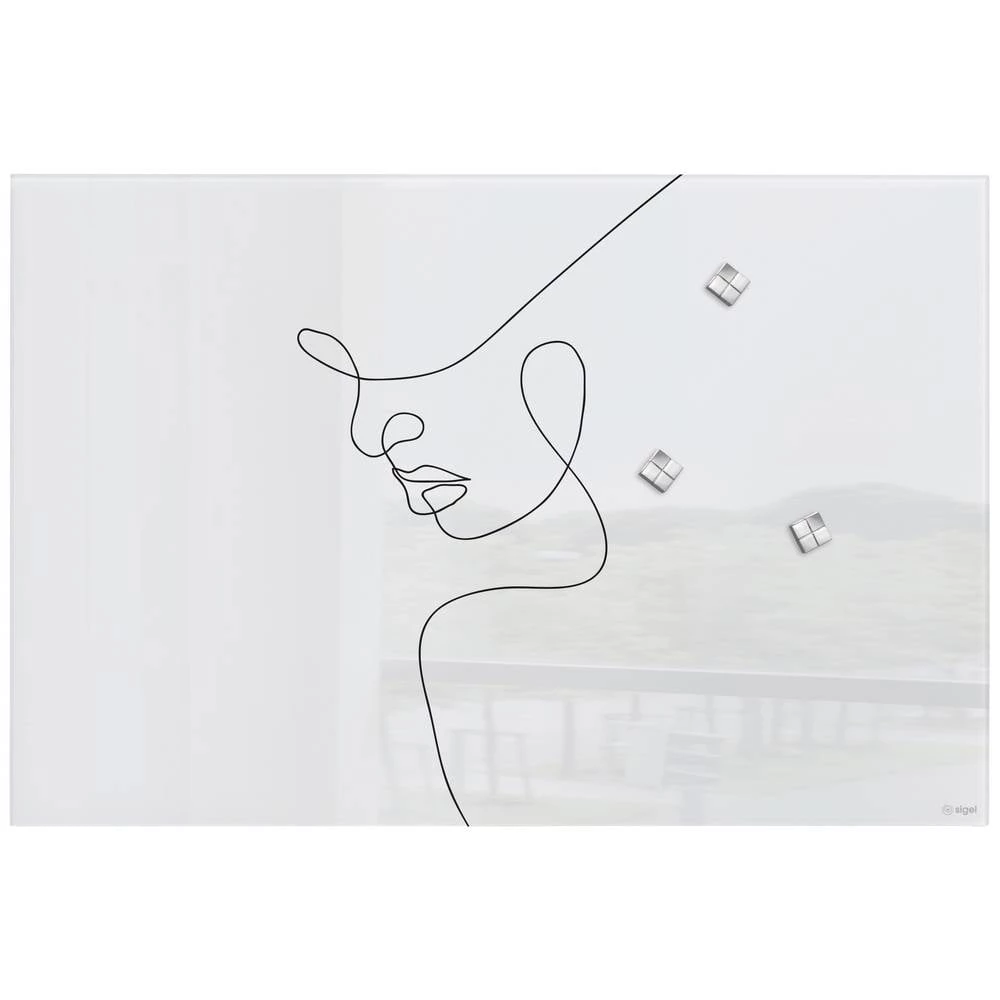 Sigel magnetska ploča od stakla Design Line Art (Š x V) 600 mm x 400 mm bijela, crna GL395 slika