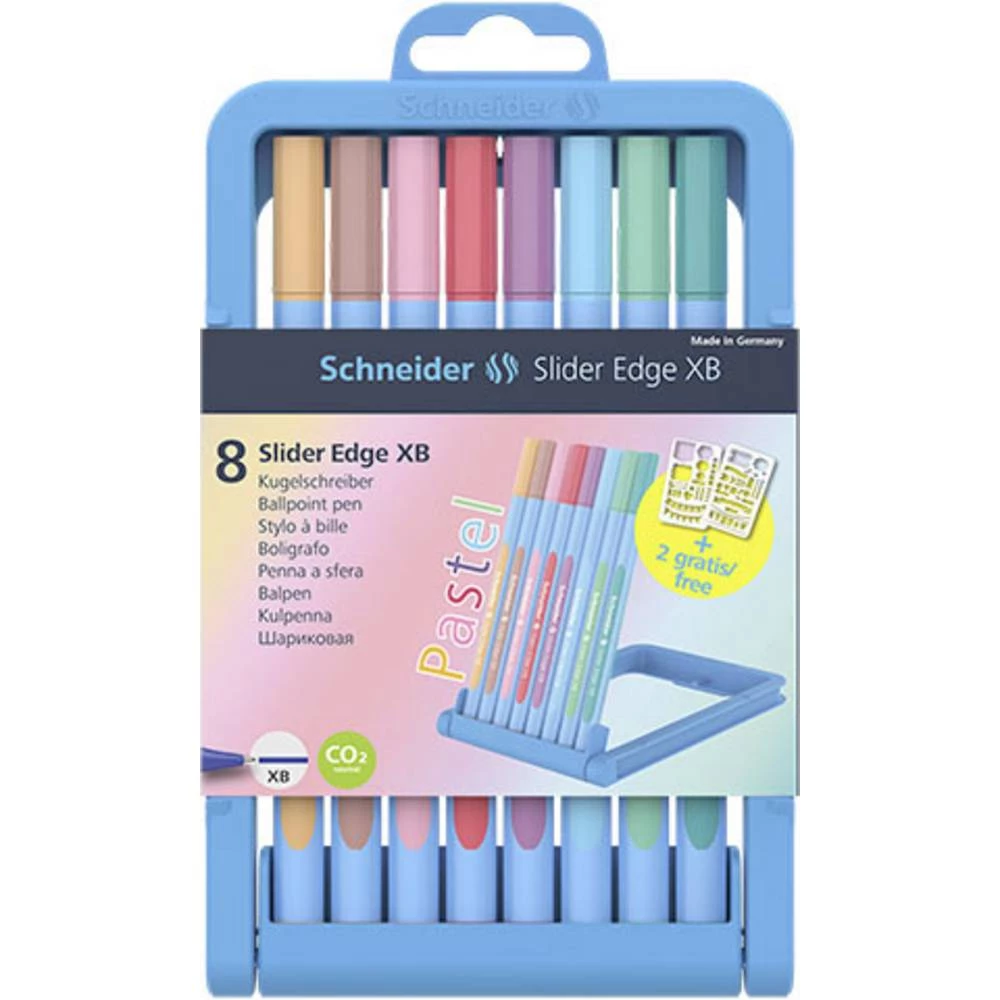 Schneider Slider Edge Pastell 152289 kemijska olovka za jednokratna upotrebu Boja napisanog teksta: cijan, breskva, blu slika