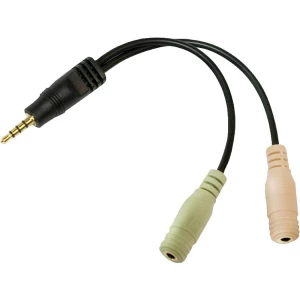LogiLink Klinke Audio Adapter [1x audio utikač 3.5 mm - 2x audio utičnice 3.5 mm] Crna slika
