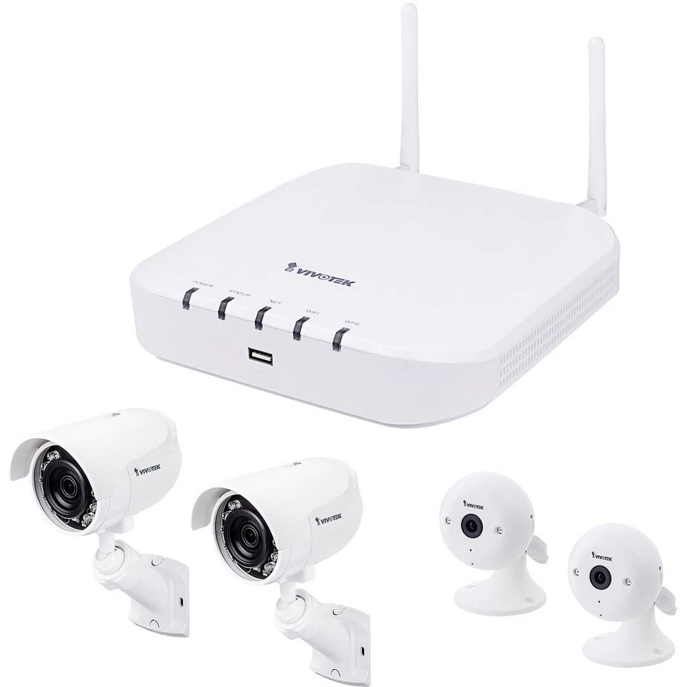 WLAN IP-Bežični nadzorni komplet 4-kanalni Sa 4 kamere 1920 x 1080 piksel Vivotek 199003810G slika