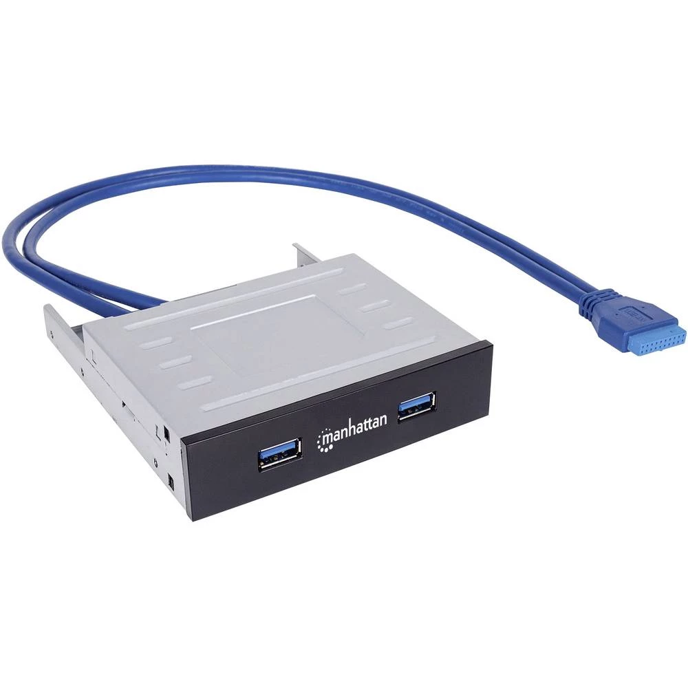 Manhattan 2 ulaza USB 3.0-prednji okvir Hub Crna slika