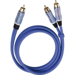 Oehlbach Cinch Audio Y-kabel [2x Muški cinch konektor - 1x Muški cinch konektor] 3 m Plava boja pozlaćeni kontakti