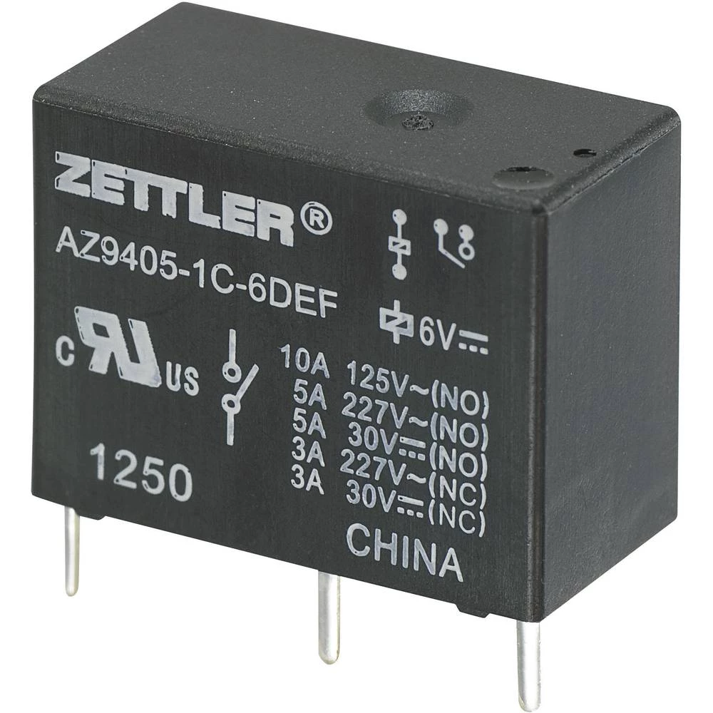 Zettler Electronics AZ9405-1C-9DEF Printrelais 9 V/DC 10 A 1 preklopni kontakt 1 kom. slika