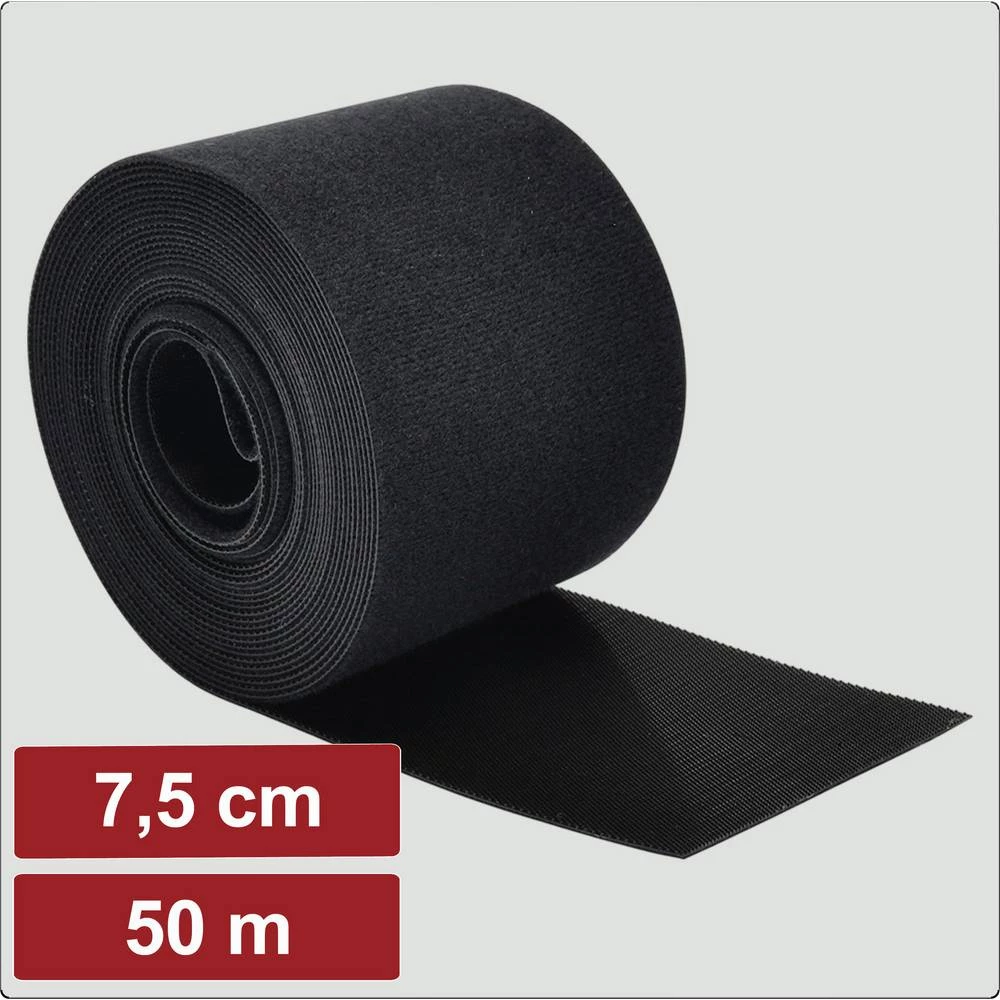 Electronic Garage EG25CA121 prianjajuća traka za povezivanje grip i mekana vunena tkanina (D x Š) 50 m x 7.5 cm crna 50 slika