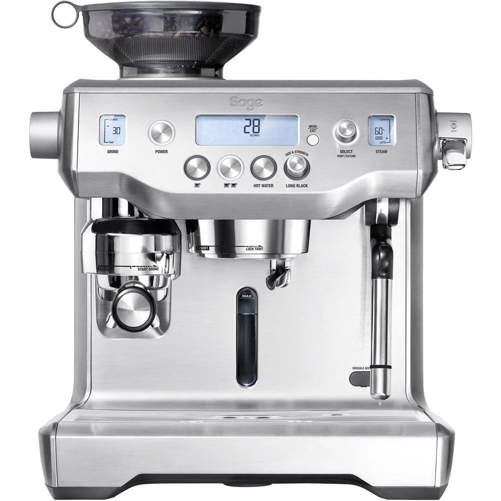 Aparat za esspreso kavu Sage The Oracle Srebrna 2400 W Prikaz, S mehanizmom za mljevenje, S mlaznicom za pjenjenje mlijeka slika