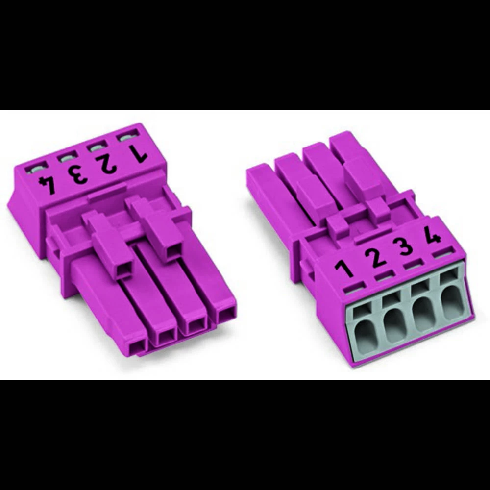 Mrežni utični konektor 890 Serija (Mrežni utični konektori) 890 Ženski konektor Ukupan broj polova: 4 16 A Ružičasta WAGO 50 ST slika