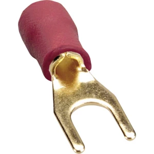 Sinuslive KSI-1,5 viljuškasta kabelska stopica 1.50 mm² Otvor Ø=1.5 mm izolirani dio crna, crvena 10 St. slika