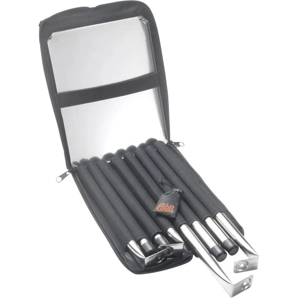 Quick Start roštilj na ugljen Stalak za roštilj Esbit BBQ300S Sklopivi Srebrna slika