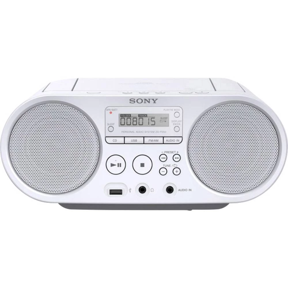 UKW CD radio Sony ZS-PS50 AUX, CD, UKW, USB Bijela slika