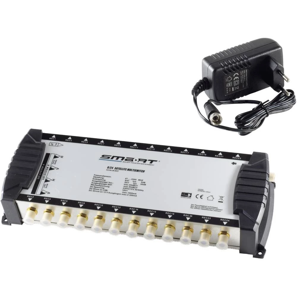 Satelitski multiprekidač Smart MSE924NT Ulazi: 9 (8 Sat/1 zemaljske) Broj sudionika: 24 slika