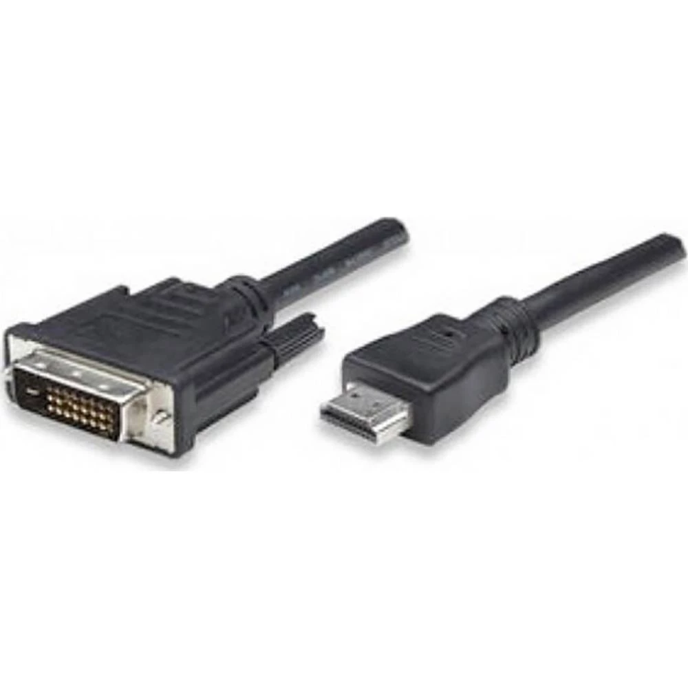 Manhattan HDMI / DVI priključni kabel 3.00 m ICOC-HDMI-D-030 crna [1x muški konektor HDMI - 1x muški konektor dvi-d] slika