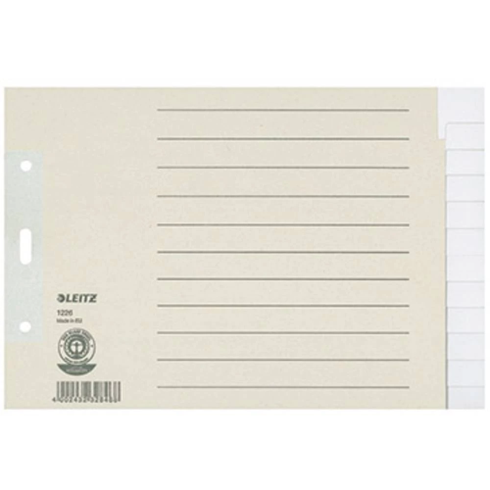 Leitz Register 1226 DIN A5 poprečan, Preširok Blanko Papir za konop Siva 12 pregrada za registrator 12260085 slika