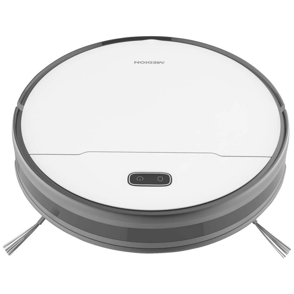 Medion MD 20021 robot za usisivanje bijela, crna upravljano aplikacijom, kompatibilno s amazon alexa, kompatibilno s Google Home, upravljano govorom slika