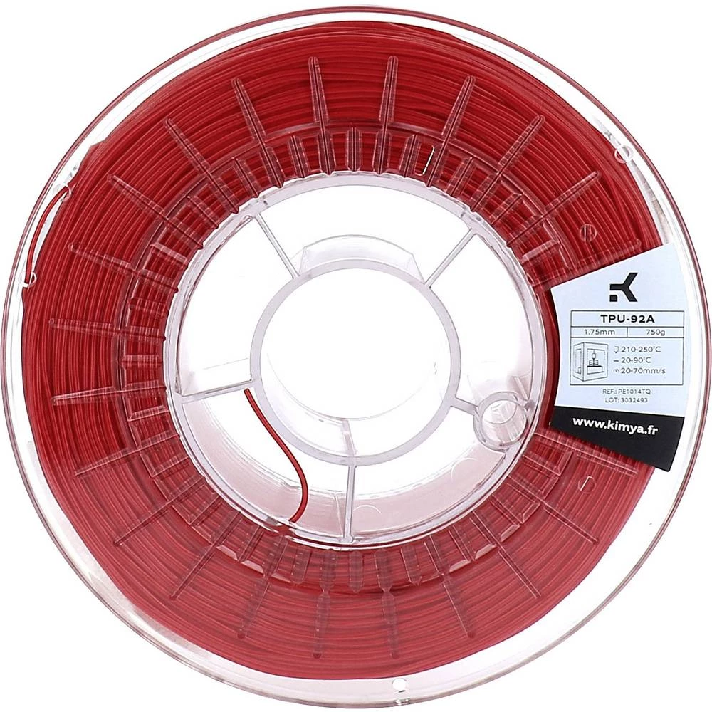 3D pisač filament Kimya PE1014TQ TPU 1.75 mm Crvena 750 g slika