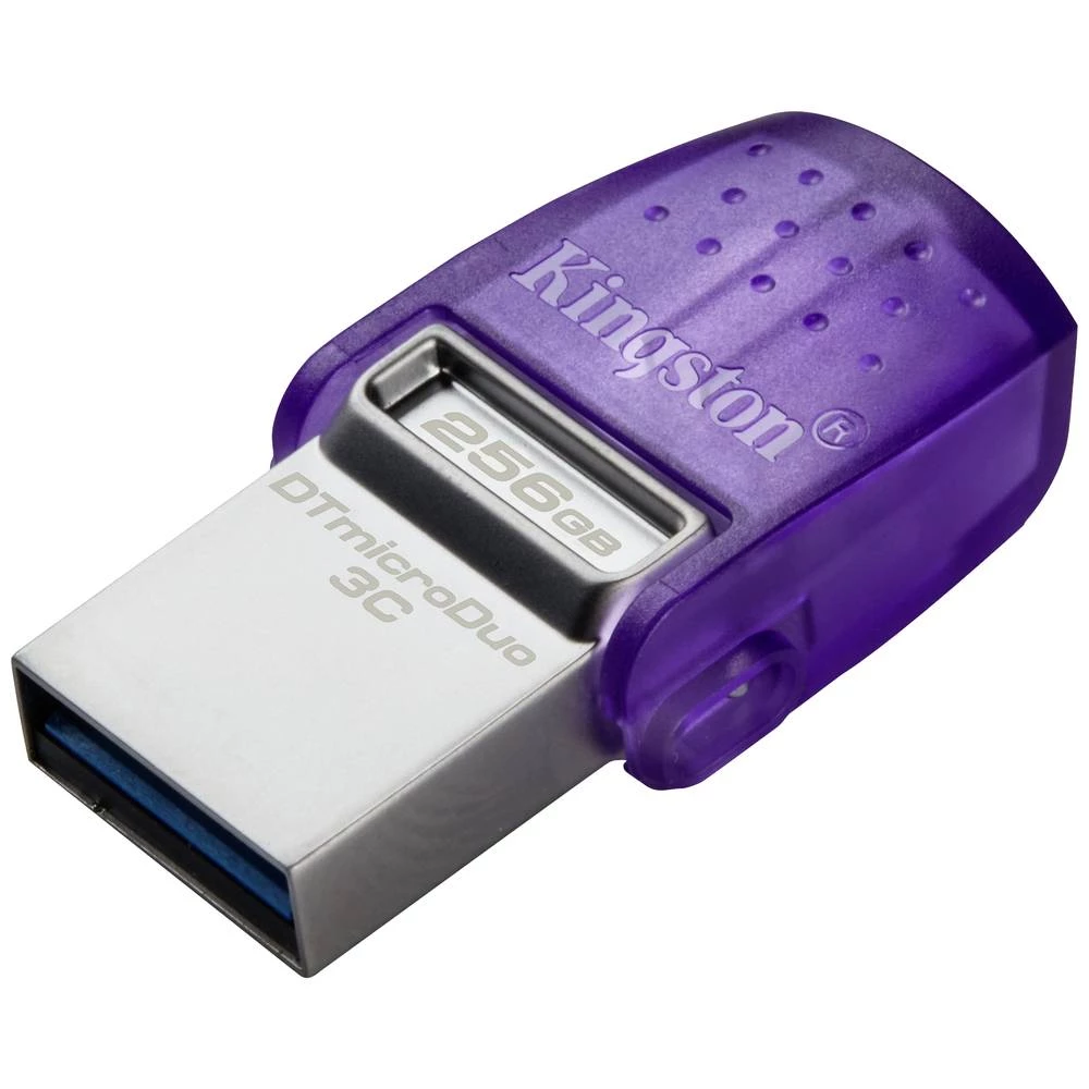 Kingston DataTraveler microDuo 3C USB stick maloprodaja 256 GB plemeniti čelik, ljubičasta DTDUO3CG3/256GB USB 3.2 gen. slika