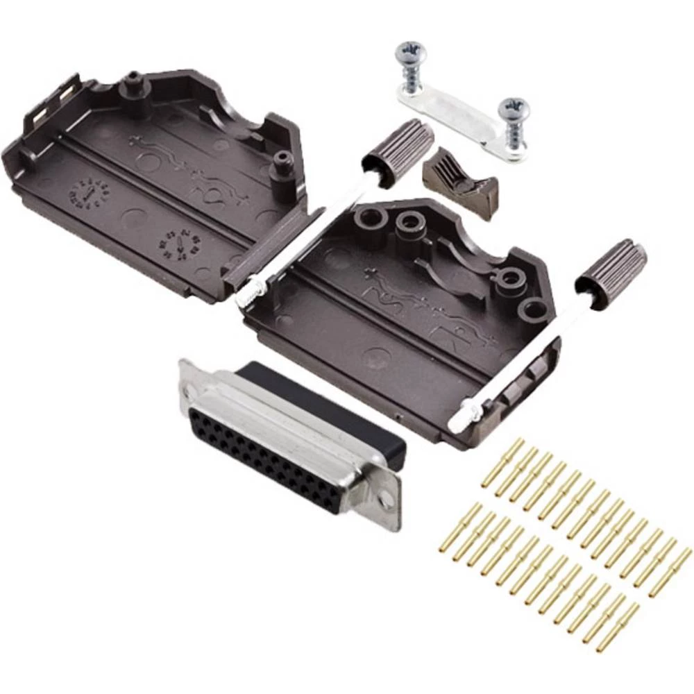 Višestruki ženski konektor D-SUB komplet 180 ° Broj polova: 25 Krimpanje encitech DPPK25-BK-DBCS-K 1 ST slika